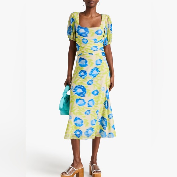 Ganni Dresses & Skirts - Ganni Waist Cinched Mesh Midi Dress